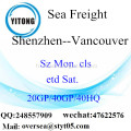 Fret maritime de Port de Shenzhen expédition à Vancouver